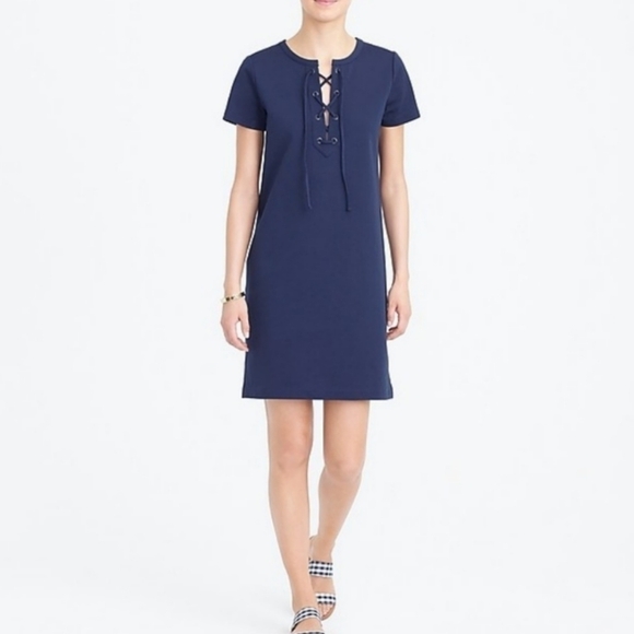 J.Crew Lace Up knit Gray Mini Dress Size Extra Extra Small - Picture 9 of 10
